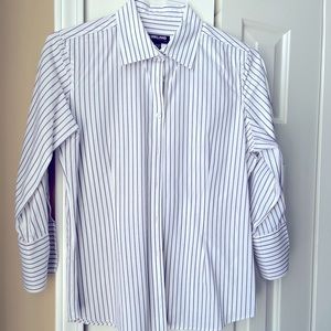 Women’s 3/4 Sleeve Purple Stripped Blouse.